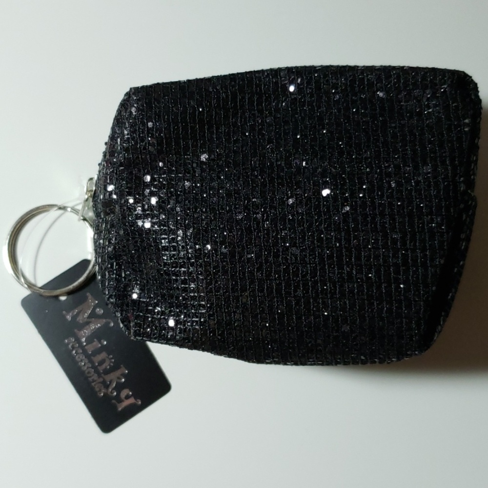 Minky Accessories Black Sequin Coin Purse